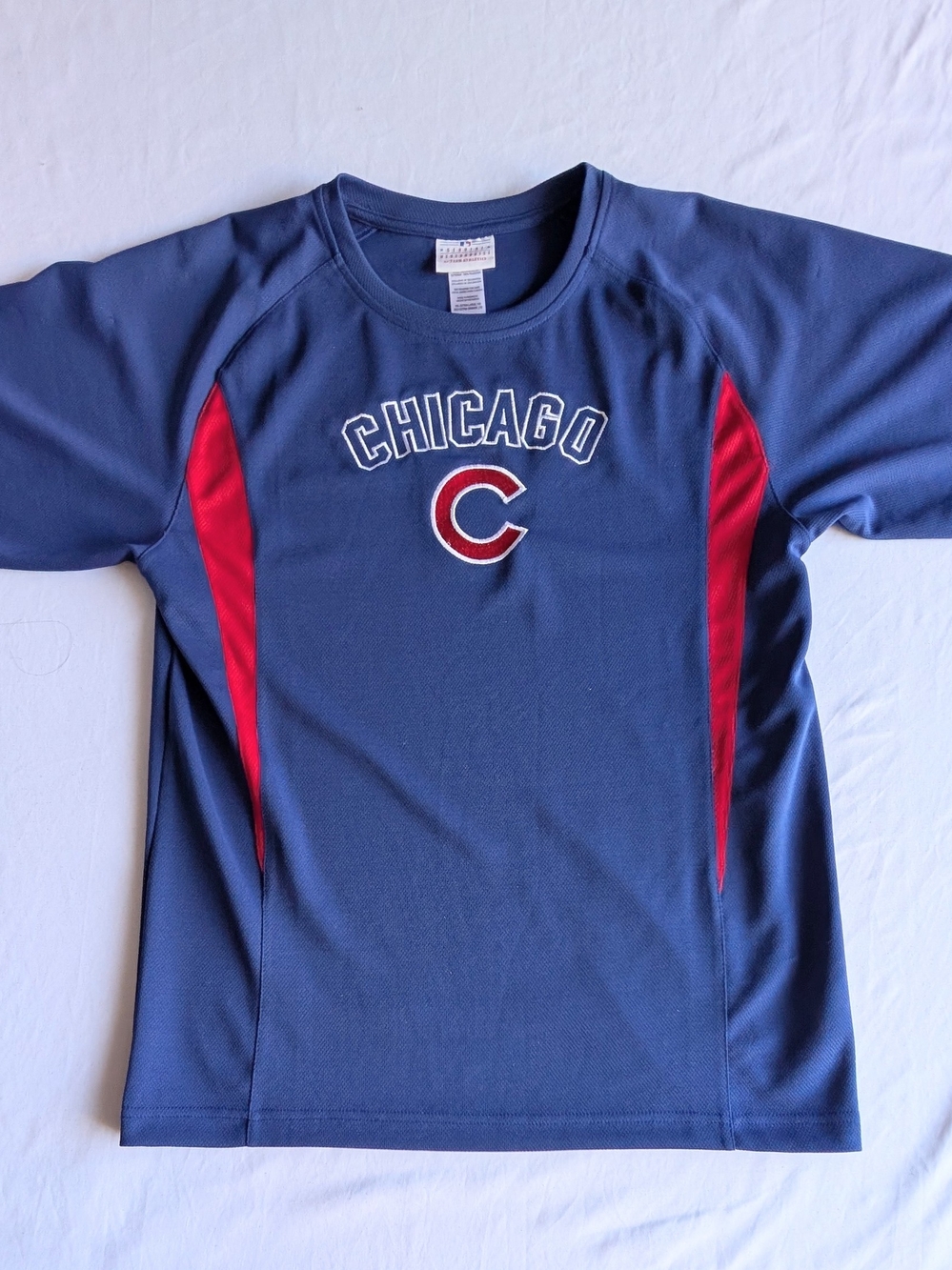 Chicago Cubs Embroidered Kids' Short Sleeve Athletic Tee - Navy & Red